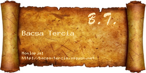 Bacsa Tercia névjegykártya